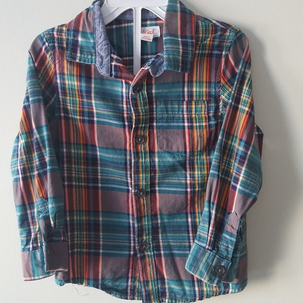 Plaid boys long sleeve shirt